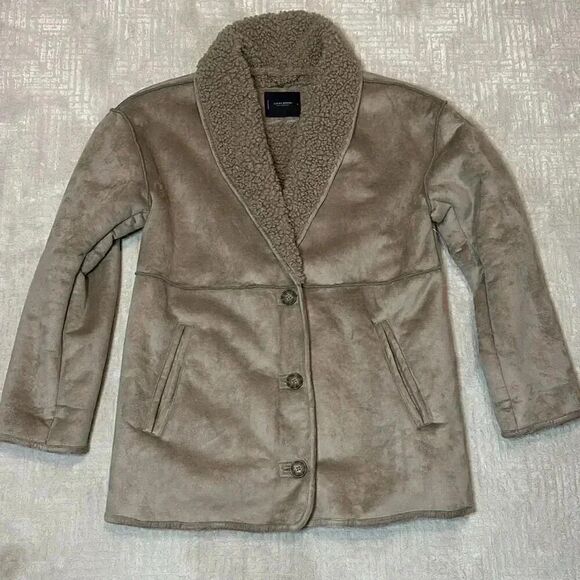 Lucky Brand Jackets & Blazers - Lucky Brand Faux Shearling Button-Front Coat Women’s Size L